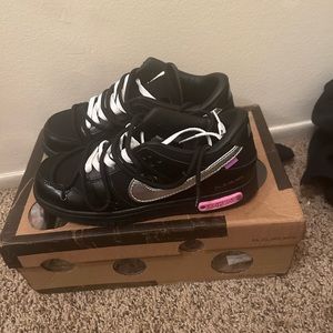 Nike sb off white dunks low all black size 8 women